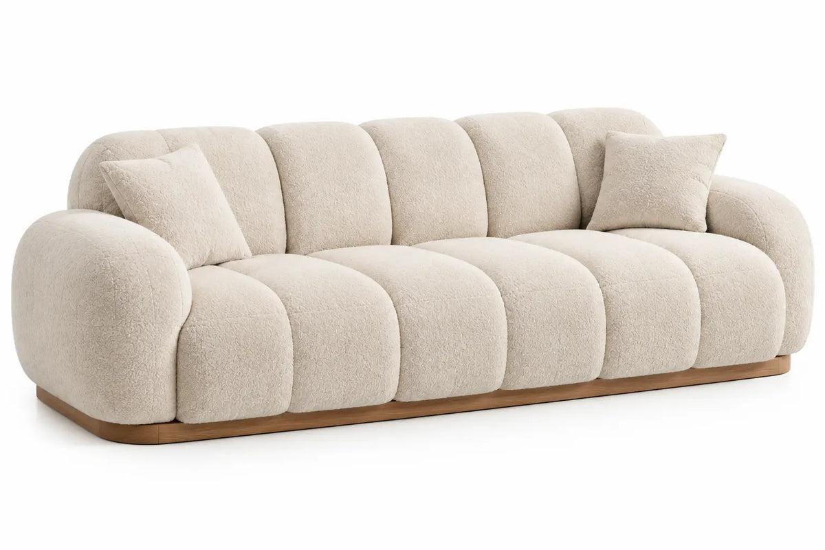 Divano, seduta a fasce e base bassa, beige