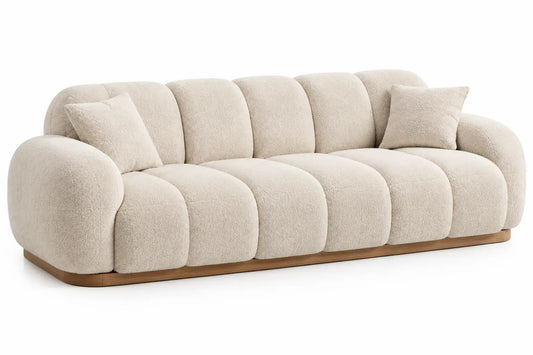 Divano, seduta a fasce e base bassa, beige